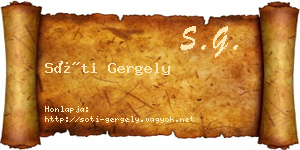 Sóti Gergely névjegykártya